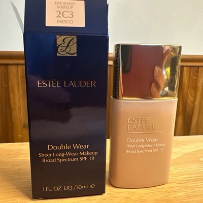 Estee Lauder Double Wear Sheer Long Wear Makeup Shade 2C3 FRESCO 1oz SPF19  BNIB - Image 1 of 4