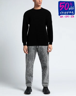 RRP €113 GERTRUDE + GASTON Pullover Jumper Size XXL Black Ribbed Knit - Image 1 of 4