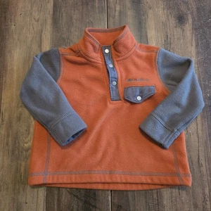 Sudadera Eddie Bauer Infantil Talla 18 Meses Naranja y Gris Pullover Polar - Imagen 1 de 8