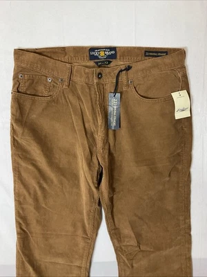 Lucky Brand 221 Slim Fit original straight corduroy Pants Mens 36x32 Brown - Image 1 of 4