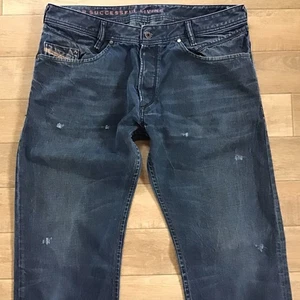 DIESEL IAKOP 0804J Straight Regular Fit Denim W36 L34 Distressed Button Italy - Picture 1 of 21