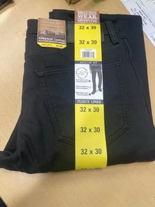 Weatherproof Vintage Men's Stretch Canvas Bonded Fleece Lined Trousers, Pants - Picture 1 of 2