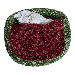 Anthropologie Watermelon The Tate Beaded Clutch Bag Fruit Edition– New with Tags - Picture 1 of 9