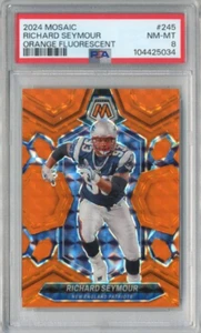 Richard Seymour 2024 Mosaic #245 Orange Fluorescent 25/25 Patriots PSA 8 - Picture 1 of 2