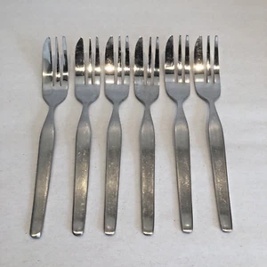 Vintage Set 6x Pastry / Cake Forks by Viners - Profile - Stainless Steel 15cm L - Picture 1 of 6