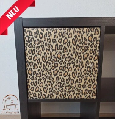 🔵🟡IKEA Kallax Einsatz Tür Regal Aufbewahrung Box Expedit 33x33 cm Leopard - Bild 1 von 4