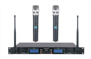 GTD Audio 2 x 100 Adjustable Ch UHF Handheld wireless Microphone mic System 290 - Picture 1 of 3