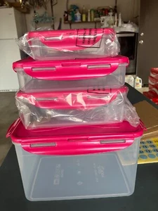 Set of 5 lock n lock containers large two med , 2 small - Picture 1 of 1