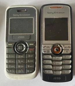 Sony Ericsson J100i (White) and Sony Ericsson J230i (Grey) 2000s Retro Phones x2 - Zdjęcie 1 z 2