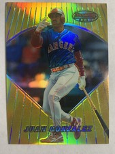 1996 Bowman's Best REFRACTOR Juan Gonzalez SP Rangers RARE Parellel