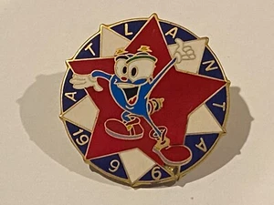 1996 Atlanta Georgia Olympic Games Ename Hat Lapel Pin Izzy Mascot 5 Point Star  - Picture 1 of 2