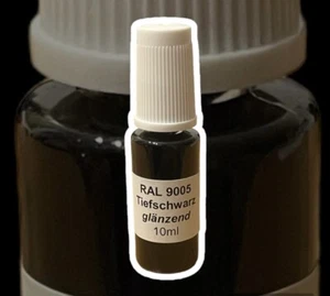 Lackstift RAL 9005 Tiefschwarz glänzend, 10ml + 4 Lacktupfer - Bild 1 von 2