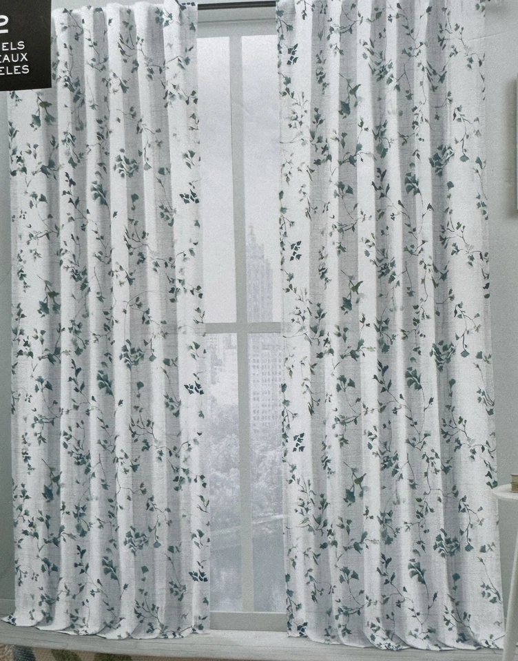 Ralph Lauren Floral Cortina Ventana Paneles Cortina Pampa Fluido Aireado Conjunto de 2 50x96 Foto 1 de 4