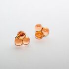Baccarat Amber Honey Colored Trio Clip On Earrings 18Kt Gold