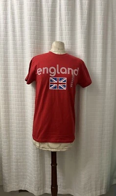 Nueva Inglaterra Brisco Brands Mujer Rojo Union Jack Algodón Camiseta Talla S Foto 1 de 4