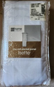 Lisette One-Rod Pocket Panel Cool White 118 x 84 Polyester Washable - Picture 1 of 4