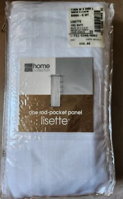 Lisette One-Rod Pocket Panel Cool White 118 x 84 Polyester Washable - Image 1 of 4