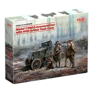 ICM 35670 Scale model kit 1:35 Model T RNAS Armoured Car WWI British Tank Crew - Picture 1 of 24