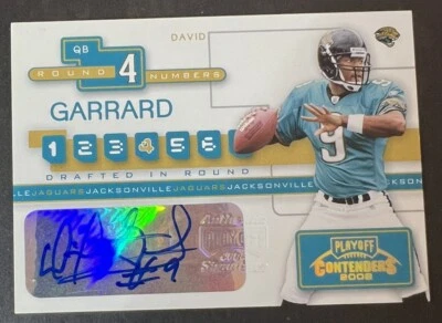 2002 Playoff Contenders 23/40 David Garrard Rohan Davey #RN-8 Rookie Auto RC - Image 1 of 2