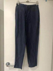 Sisley Made In Italy Womens Linen Blend Blue Pants Size 28 / AUS6 - Picture 1 of 10