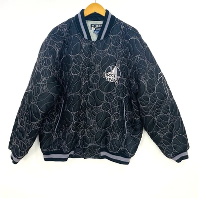 Chaqueta de bombardero Raw Blue Classics First Team para hombre grande negra gris abotonada Foto 1 de 4