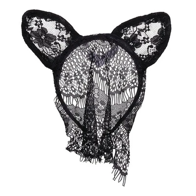 Sexy Bunny Rabbit Ohr Stirnband Spitze Schleier Gesichtsmaske Maskerade - Bild 1 von 4