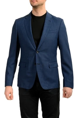 Blazer Abrigo Deportivo Hugo Boss Para Hombre "Nobis" Azul Rayas 100% Lana EE. UU. 40R IT 50R Foto 1 de 4