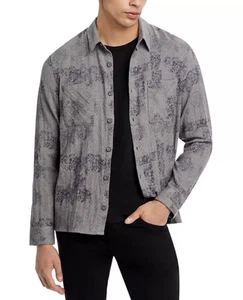 NWT John Varvatos Cole Shirt XL Iron Gray Men's Button Down Floral Pattern - Picture 1 of 13