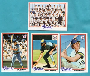 1978 Topps Milwaukee Brewers Team Set 27 Cards w/Yount, Bando, Cooper, Fosse, - Picture 1 of 5