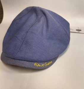 Robert Graham Zeitungsjungenmütze Kappe Herren XL blau Chambray Seidenmischung neu mit Etikett - Bild 1 von 8