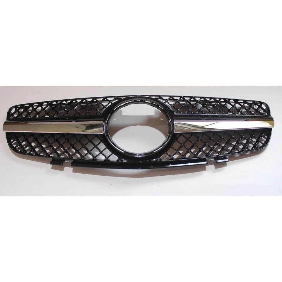 Front Grille Fits for 03-06 Mercedes Benz SL R230 SL500 S Type  Chrome + Black - Image 1 of 4