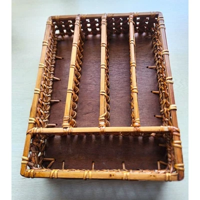 ORGANIZADOR UTENSILIO-Grande-Tejido Bambú-5 Secciones-Color Madera Natural-Encimera Foto 1 de 4