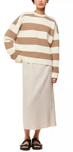 Whistles Ivory Wide Stripe oversized Sweater Size UK S /US / Small NEW - Picture 1 of 5