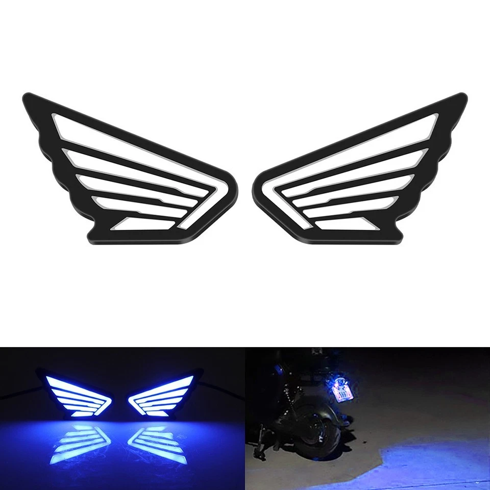 Angel Wing LED License Plate Light For Enhanced Motorcycle Visibility - Image 1 of 1
