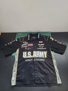 J H Design NASCAR Ryan Newman US Army Pit Crew Snap Size S Shirt Rare - Picture 1 of 11
