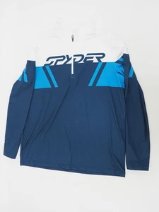 Spyder Podium 1/2 Zip Ski Winter Base Layer Men's XL Blue/White - Picture 1 of 5