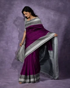 Bollywood South Indian Saree Blouse Bridal Banarasi Silk Sari Party Wedding New - Picture 1 of 6