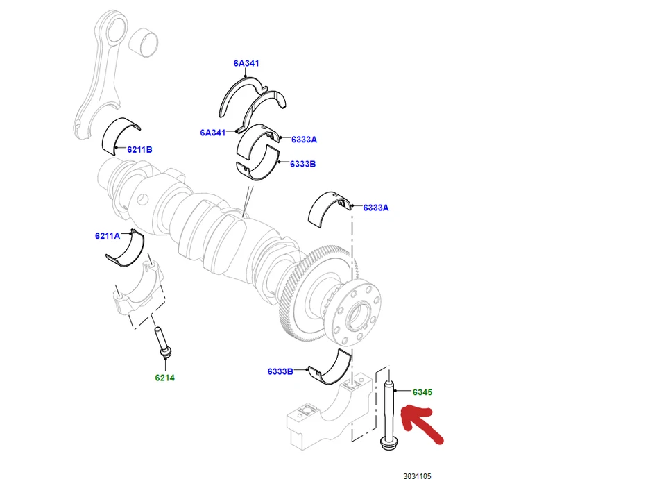 AJ200 MAIN BEARING BOLTS INGENIUM MAIN BEARING BOLTS LR083619 JDE39008 X10 NEW - Image 1 of 1