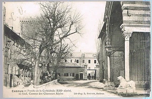 EMBRUN 05 Kaserne Alpenjäger Postkarte geschrieben an Fräulein Durand de Fontmagne 1905 - Bild 1 von 2