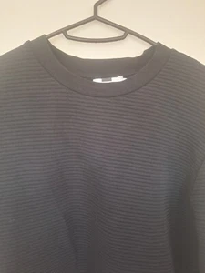 Topman Ribbed Black Sweatshirt Medium Textured Pullover - Picture 1 of 3