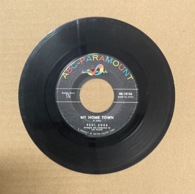 PAUL ANKA ABC PARAMOUNT 45 MY HOME TOWN/SOMETHING HAPPENED 10106 - Image 1 of 2