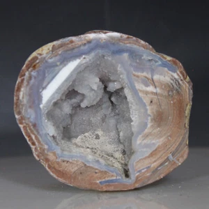 Well Formed Boytroidal Blue Druzy Quartz Dugway Geode Half Crystal Mineral Stone - Picture 1 of 7