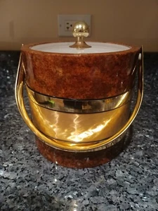 Morgan Vintage Ice Bucket Mid-Century Leatherette. Good Condition. - Picture 1 of 11