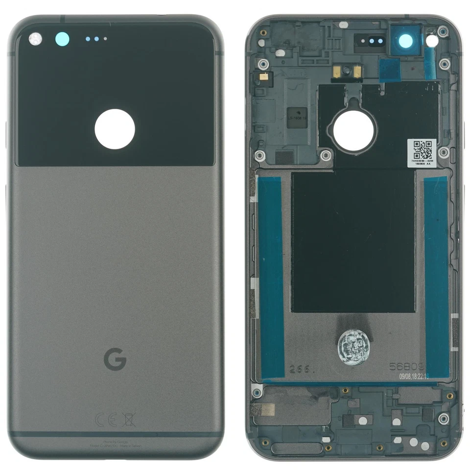 Google Pixel XL Back Cover Housing Frame Glass Part Camera Lens Black Burnished - Image 1 of 1