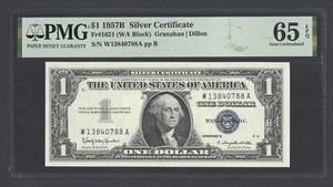 United States-Silver Certificate 1 Dollar 1957B Fr#1621 (WA Block) UNC Grade 65 - Picture 1 of 2