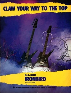 VINTAGE 1984 A.C. ANNUNCIO STAMPA CHITARRE ELETTRICHE RICH IRON BIRD - Foto 1 di 1