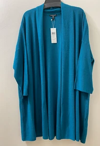 NWT $298 Eileen Fisher Jewel Linen Boxy Cardigan 1X 2X 3X - Picture 1 of 6