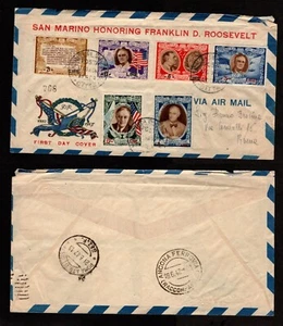 1947 San Marino First Day Cover – President Franklin Roosevelt - Picture 1 of 1