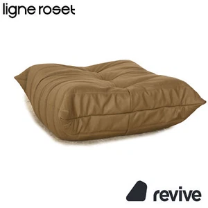 ligne roset Togo veganes Leder Stoff Hocker Olivgrün Khaki Neubezug Mikrofaser - Bild 1 von 6