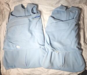 Lot 2 Halo Sleep Sack Swaddle Blue Polyester Fleece - Newborn Birth to 3 months